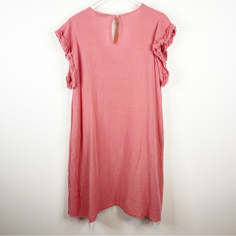 STARK X‎ Ruffle Sleeve Knee Length Dress M Pink - Picture 3 of 7